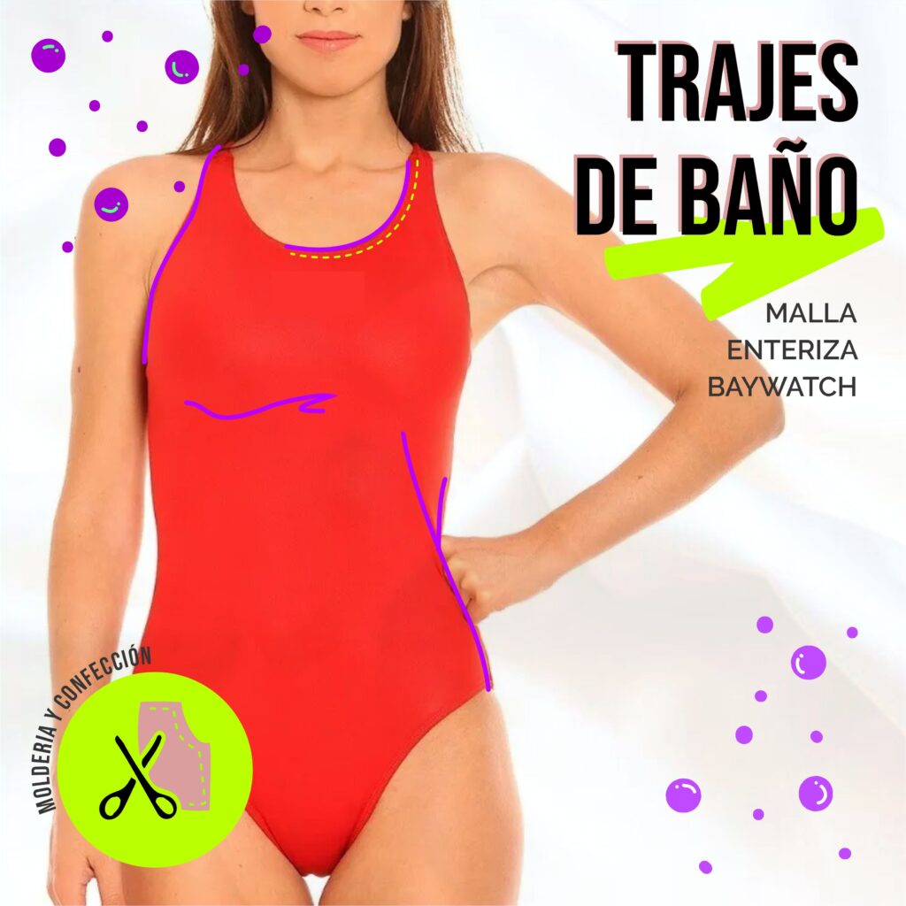 Trajes de Baño Enteriza Baywatch