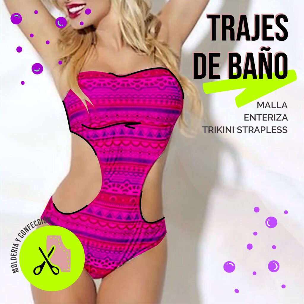 Trajes de Baño Enteriza Strapless